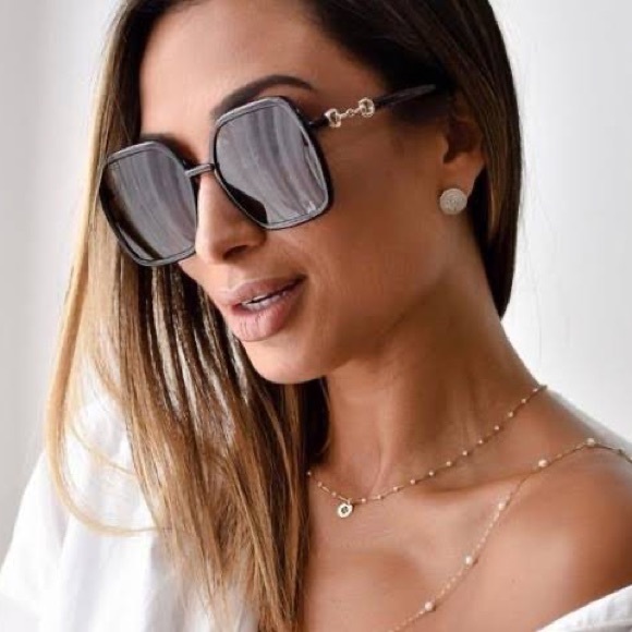 NEW GUCCI GG0890S 001 SQUARE FRAME SUNGLASSES GUCCI GG0890S BLACK - Picture 2 of 14